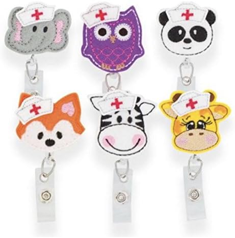 Nurse Felt Retractable Badge Reels - Zebra