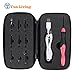 Improved Printed Size Label - Fun Living Rechargeable Ergonomic Handle Lighted Crochet Hooks 9 in 1 Compact LED Dimmable Complete Set with 9 Interchangeable Heads 2.5mm to 6.5mm Light up Zip Case