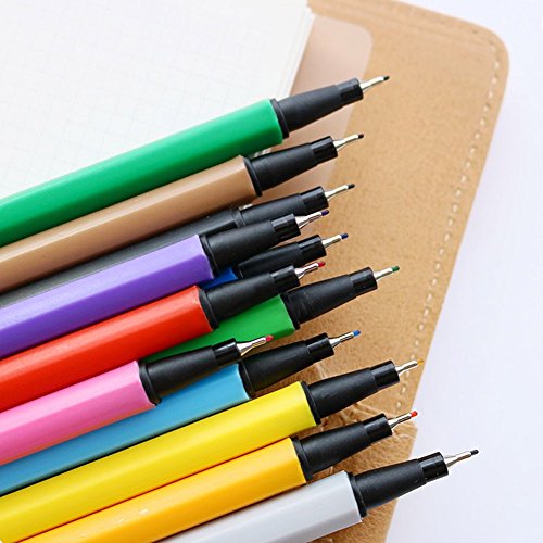 Fineliner Pens Set, 24 Colored Pens, 0.38 mm Fineliner Drawing Pen, Perfect for Writing in Notebook/Bullet Journal/Planner