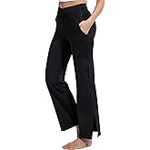 YUSHOW Womens Wide Yoga Pants with Pockets Crossover Black Yoga Pants High Waist