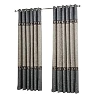 Dreaming Casa Solid Curtains Polyester Window Treatment 2 Tone Stitching Design Luxury Style Grey (1 Panel) 52" W x 96" L