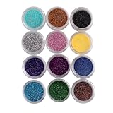 ieasysexy 12 Colors Nail Art Make Up Body Glitter Shimmer Dust Powder nail polish powder Decoration