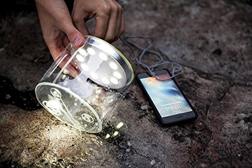 MPOWERD Luci Pro Series: Outdoor 2.0 + Mobile Charging, Solar Inflatable Light, Clear Finish