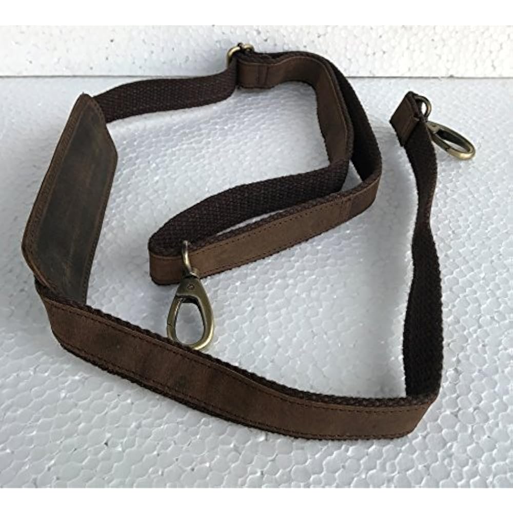 LEATHER ADJUSTABLE PADDED REPLACEMENT SHOULDER STRAP WITH METAL SWIVEL