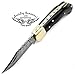 Beautiful Black Micarta 6.5'' Handmade Damascus Steel Brass Bloster Folding Pocket Knife Back Lock 100% Prime Quality
