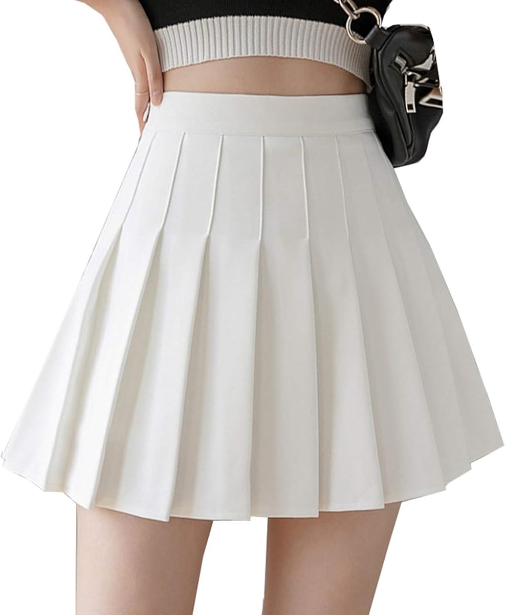 ZHANCHTONG Women's High Waist A-Line Pleated Mini Skirt Short Tennis Skirt at  Women’s Clothing store