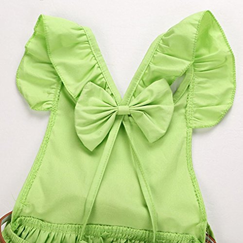 FEITONG 2017 Toddler Kid Baby Girl Outfit Clothes 3Pcs Bowknot Princess Dresses+Belt+Headband (4-5T, Green) - Thumbnail 6