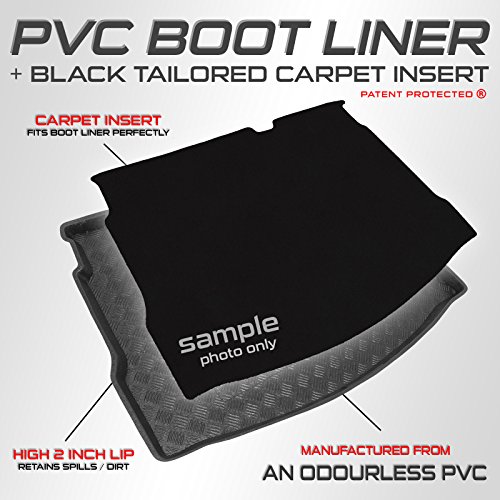 To Fit NX 2014-2021 Tailored PVC Boot Liner/Mat/Tray + Black Anti Slip Carpet Insert