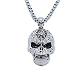 JczR.Y Skull Necklace Punk Skeleton Pendant Biker