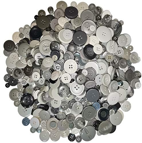 1600Pcs Grey Craft Buttons Grey Buttons for Crafts Assorted Sizes Artwork Buttons for DIY Crafting Stitching Decorations