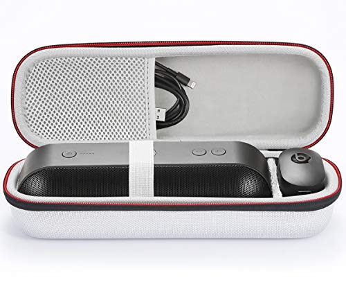 for Apple Dr. Dre Beats Pill+ Pill Plus Bluetooth Portable Wireless Speaker Hard Case Travel Carrying Storage Bag. Fits USB Cable and Wall Charger-Silver