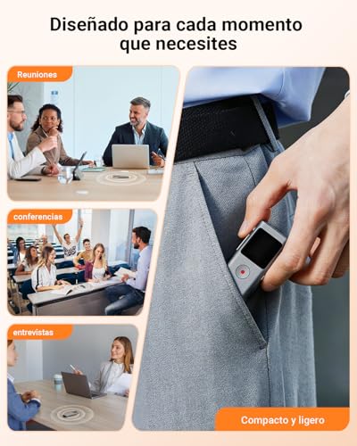 NUASI Digital Voice Recorder with Write Function, Summarizing and AI Noise Reduction, 64GB Voice Recorder with ChatGPT 5, App Control, 90+ Languages for Conference