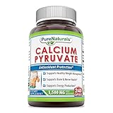 Pure Naturals Calcium Pyruvate Supplement - 1500 mg per Serving of 2 Capsules, 240 Capsules per Bottle â€“ Supports Healthy Weight Management, Energy Production and Bone Health