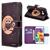 Samsung Galaxy Core Prime G360 / Prevail LTE Case, INNOVAA Premium Leather Wallet Case with STAND Flip Cover W/ Free Screen Protector & Stylus Pen - Owl