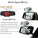 YASOKO Plastic Housing Auto Auxiliary Blind Spot Mirror Car Side-Angle Side-View Double Mirror 1 Piece (Right, Black)