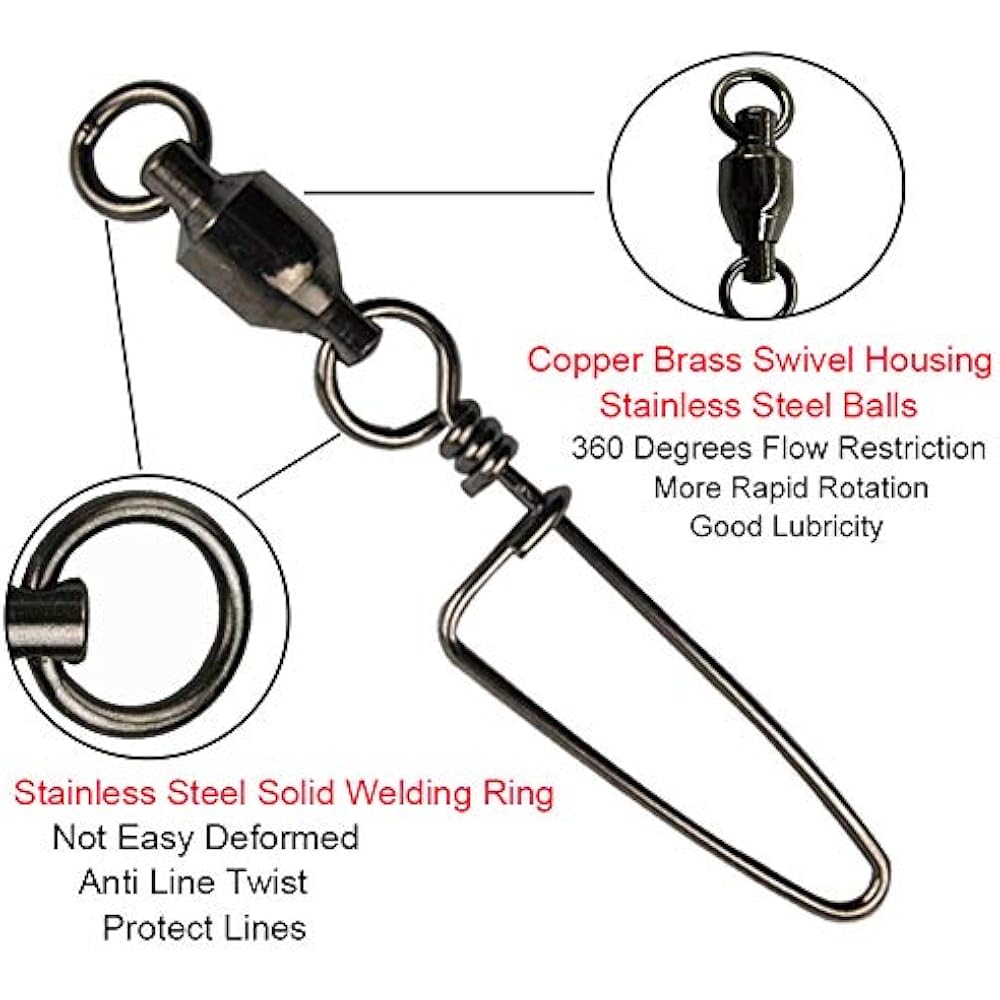 Ball Bearing Fishing Swivel Stainless Steel High Strength With Coastlock Snap eBay
