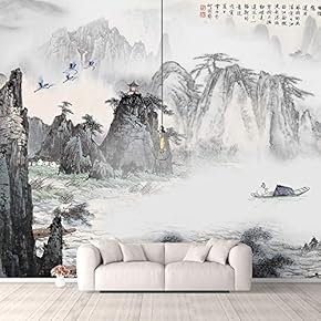 Wall Murals for Bedroom Traditional Chinese Landscape View Large Removable Wallpaper Peel and Stick Wall Stickers - 66x96 inches