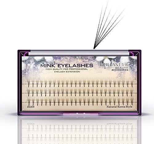 Amoroam Pure Korean Silk Eyelash Extensions C Curl 0.07mm Thickness Volume False Lash Extension Individual 3D Fake Eyelashes Extensions Professional Salon Use (10mm, 6-Root)
