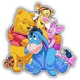 Winnie The Pooh Company Cute Cartoon - Sticker Graphic - Auto, Wall, Laptop, Cell, Truck Sticker for Windows, Cars, Trucks
