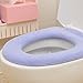 FaSoLa Bathroom Warmer Washable Cloth Toilet Seat Cover Pads (Blue)