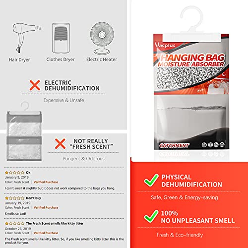 Vacplus Activated Charcoal Moisture Absorbers, 10 Pack Dehumidifiers