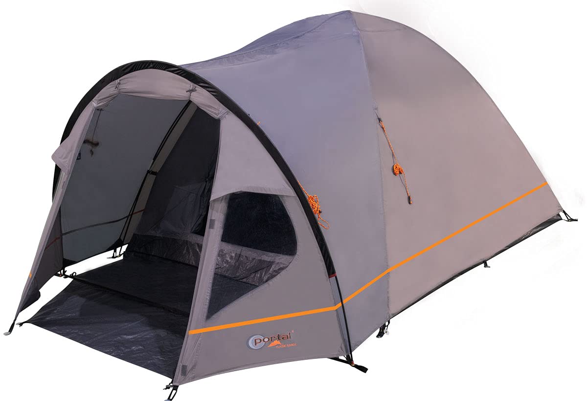 Portal Outdoor Zeta Spacious Dome Tent, with Fibreglass Poles, Sleeps up to 4 People, with Porch and Triple Ventilation PT-TN-ZETA3