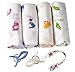 Swaddle Blanket (Premium Bamboo Muslin) 4 Pack + Bonuses: Stroller Clips & Baby Sleeping Guide By BabyVoice (White)
