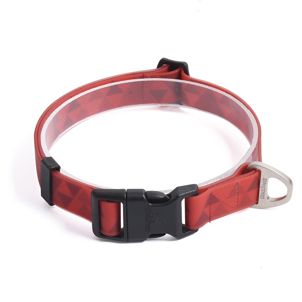 BlackDoggy Waterproof & Odor-Resistant Dog Collar, Heavy-Duty D-Ring & Adjustable Fit, Pet Collar for Small, Medium and Large Dogs (Small, Red)