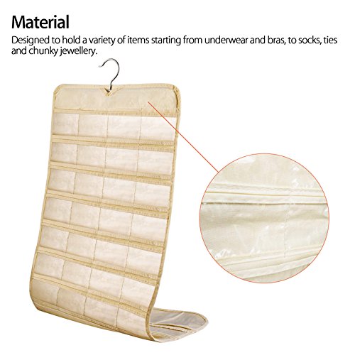 ComboCube Beige 80 Pockets Hanging Jewelry Organizer - Thumbnail 5