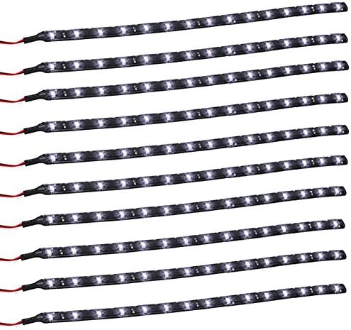 PESIC 10x DC12V 30cm 15 SMD LED Car Truck Flexible Waterproof Light Strip White