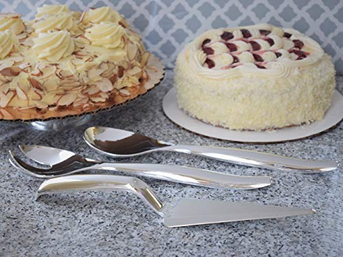 12 Heavy Duty Disposable Plastic Serving Utensils - Six Each (10" Forks & 10" Spoons) - Silver - Thumbnail 2