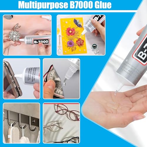 folteitei B7000 Glue, 5 Pcs Multipurpose Super Adhesive Glue, Industrial Glue for Bonding DIY Crafts, Jewelry, Phone Screen, Repair Glass Metal (15 ml/0.5 oz)