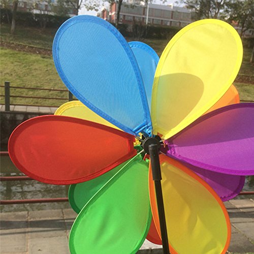 Onpiece Sunflower Windmill Wind Spinner Rainbow Whirligig Wheel For Home Yard Decoration