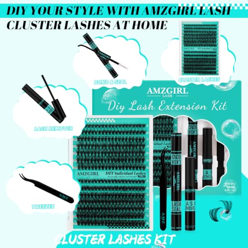 Cluster Lashes Kit 60D 80D,Individual Lashes Clusters Kit,280pcs Lash Clusters,Including Bond And Seal,Eyelash Remover For Eyelashes Extensions,Applicator Tool For False Eyelash Cluster set (D-Mix8-16mm|set)