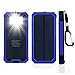 Solar Charger 15000mAh,BESWILL Portable Dual USB Solar Battery Charger External Battery Pack Phone Charger Power Bank with Flashlight for Smartphones Tablet Camera (Blue)
