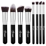 [Updated Version] BESTOPE Makeup Brushes Premium Makeup Brush Set Synthetic Kabuki Makeup Foundation Eyeliner Blush Contour Brushes for Powder Cream Concealer Brush Kit(8PCs, Black Sliver)