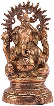 Anonymous Artist Metal Ganesh Ji Statue, Brown, 7 x 5 x 14-Inch