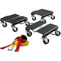 Stanz (TM) Heavy Duty 1500Lbs V-Slide Snowmobile Snow Mobile Dolly Set with Rubber Pad and Straps