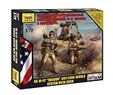 Zvezda Models US M-47 Dragon Anti-Tank Missile System with Crew Snap Fit