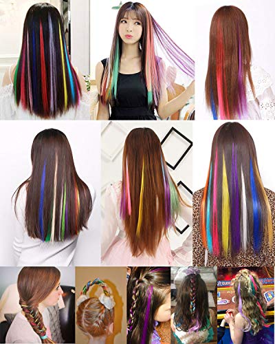 Rainbow Toys Games 9 Pcs 20 Inches Hair Extensions Straight Long