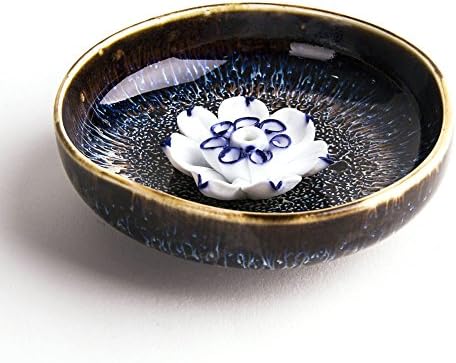 Artcer Ceramic Handmade Lotus Incense Holder Ash Catcher Plate Ashtray