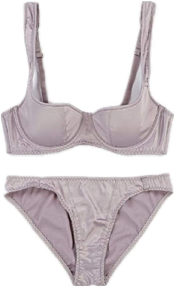 Underwear Bra Set Underwear Bra Setwomen Sexy Bra Brief Set 1/2 Cup Thin Cotton Cup Fashion Lady Brassiere Sets Push Up Lingerie Suit Lavender D 38