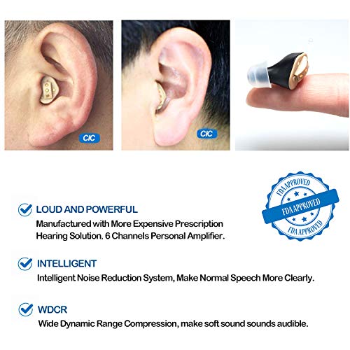 Rechargeable Hearing Amplifier Device to Assist Hearing for Adults with Digital Noise Reduction CIC ITE ITC Style