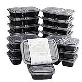 Meal Prep Containers, [20 Pack][40oz] Beyetori 2 Compartment Food Prep Containers, lunch containers with lids - BPA Free, Leak Proof, Stackable, Reusable, Microwave, Dishwasher & Freezer Safe