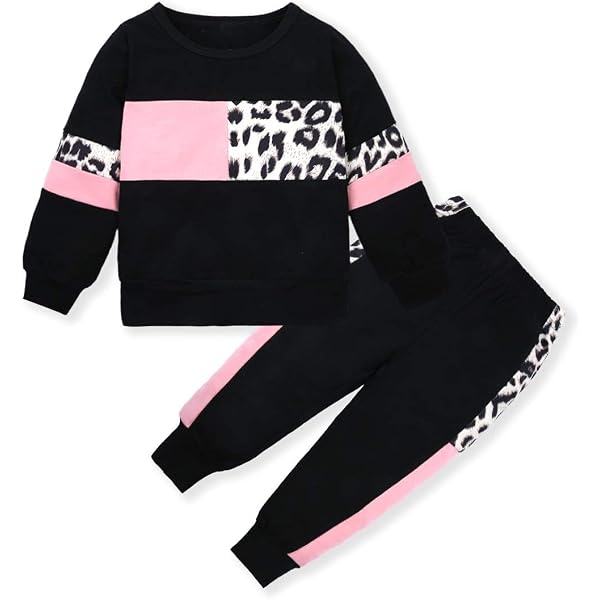 ZOEREA Ensemble Vêtement Bébé Fille 2 Pièces Sweat + Pantalon Jogging - Imprimé Lettres Mignon 1-6 Ans
