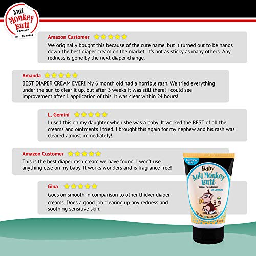 Baby Anti-Monkey Butt | Soothing Diaper Rash Cream with Calamine | Soothes Delicate Skin | 3 Ounce.