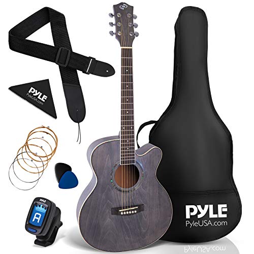 Pyle 36" Cutaway Acoustic Guitar3/4 6 Steel Linden Wood Matte Finish w