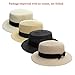 Ayliss Women Summer Short Brim Straw Fedora Hat with Bow-tie Band, One Size, Black