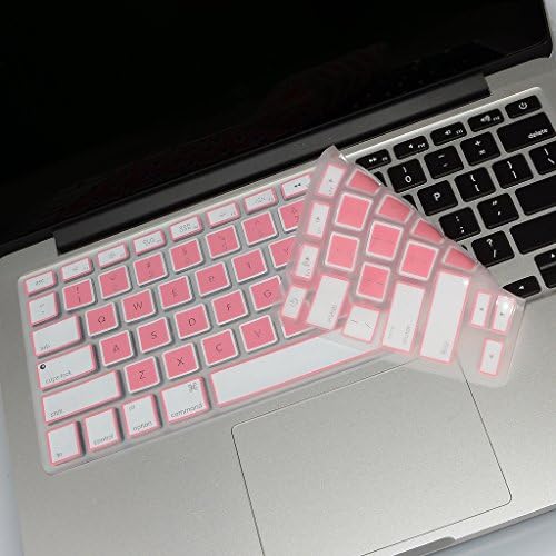 CNUALV Ultra Thin Silicon Gel Backlight Keyboard Cover Keyboard Skin for MacBook Air 13" Macbook Pro 13" (pink)