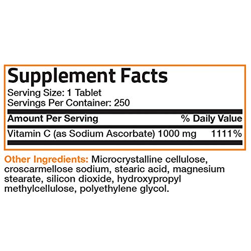 Sodium Ascorbate Non Acidic Vitamin C 1000 Mg Tablets Gentle On The Stomach Immune System Booster Powerful Antioxidant Non Gmo Vitamin C Supplement 250 Count Pricepulse